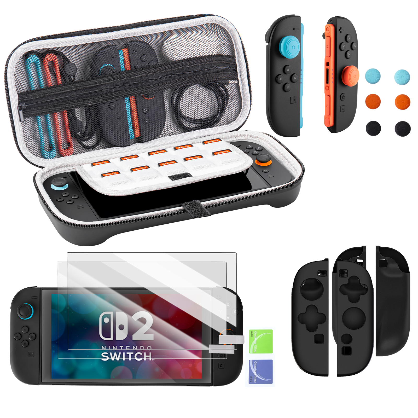 PlayCool Switch 2 – 10-in-1 Starter Kit – Bescherm- & Grip Accessoirebundel PlayCool