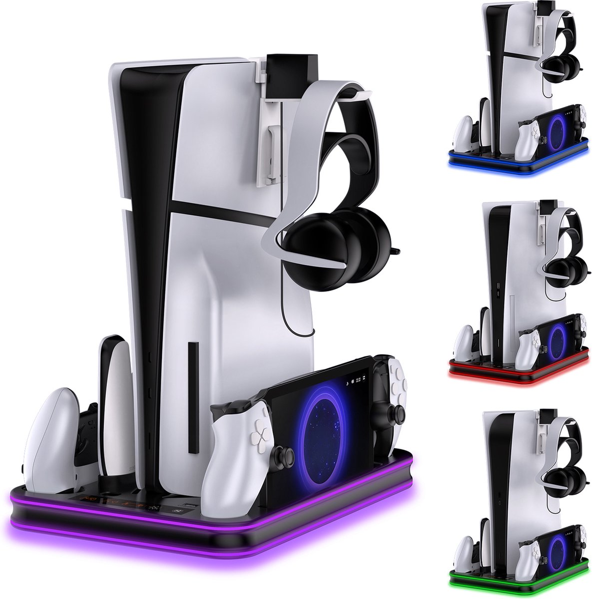 PlayCool PlayStation 5 – All-in-One RGB Oplaad- & Displaystation – Zwart