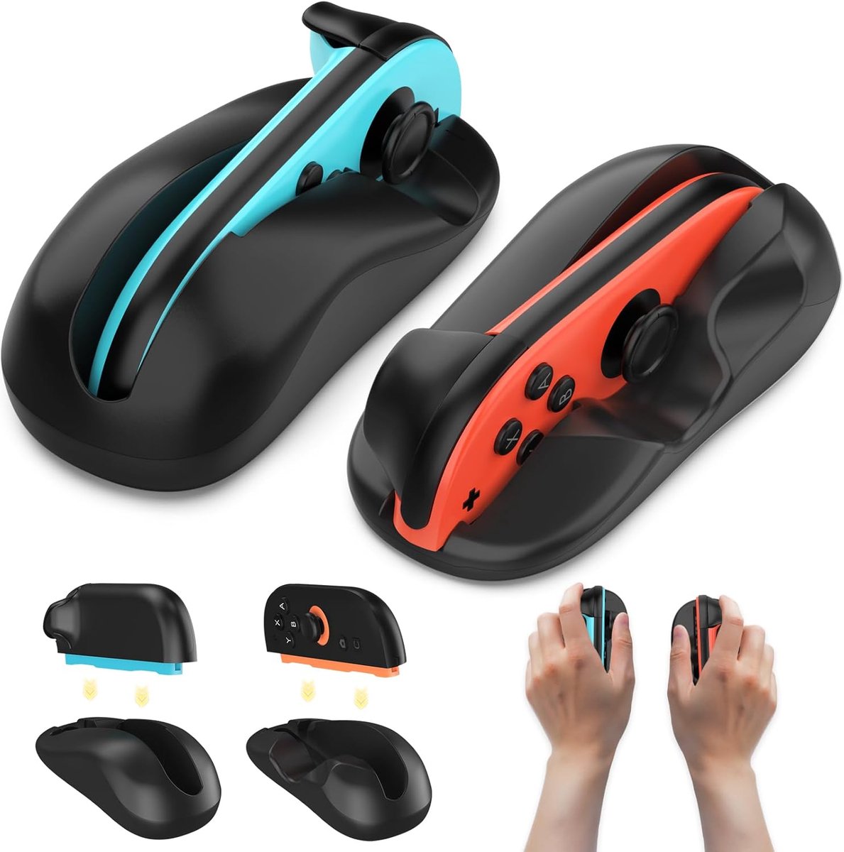 PlayCool Switch 2 – Joy-Con MouseGrip Set (2-delig) – Zwart PlayCool