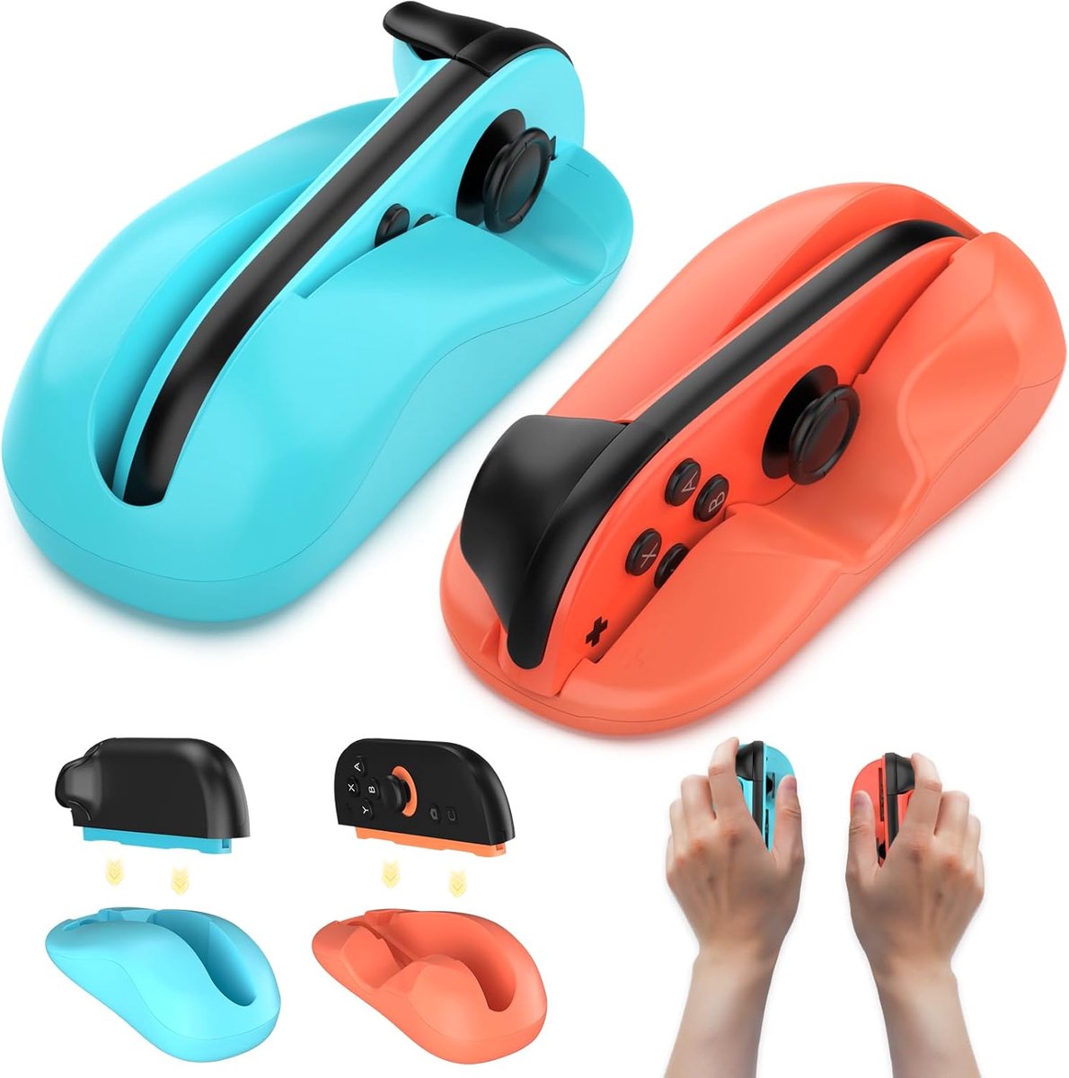 PlayCool Switch 2 – Joy-Con MouseGrip Set (2-delig) – Rood/Blauw PlayCool
