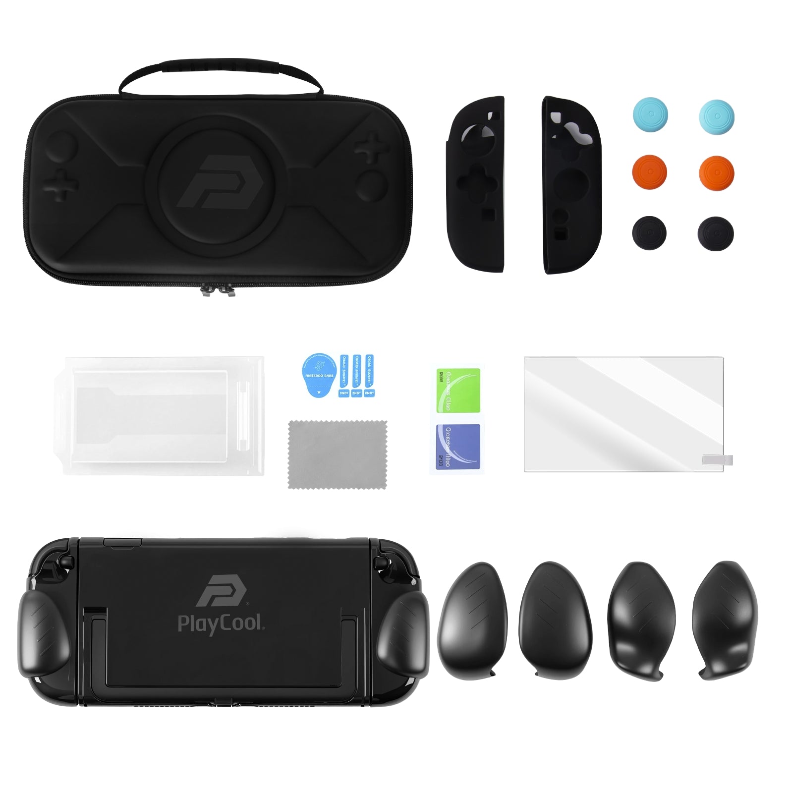 PlayCool Switch 2 – 11-in-1 GripPack Pro – Accessoirebundel met Verwisselbare Grips