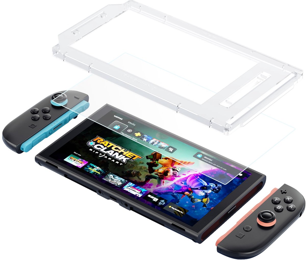 PlayCool Switch 2 – Screenprotector van 9H Gehard Glas – Met Installatietray – 2-Pack PlayCool