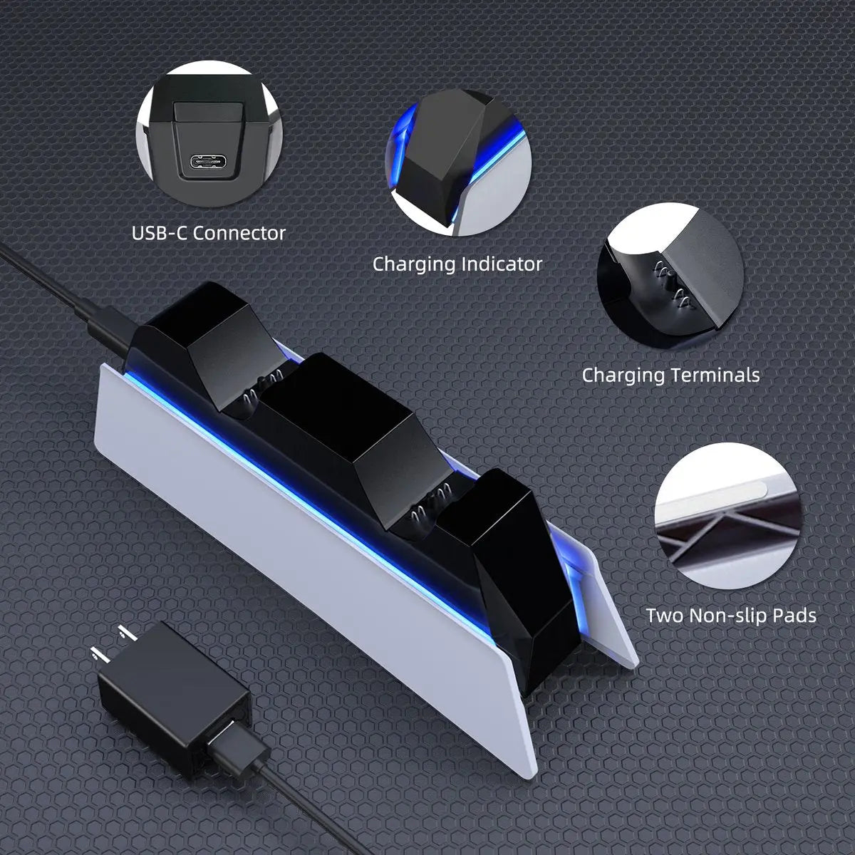 PlayCool PlayStation 5 – Dubbel Oplaadstation voor DualSense & DualSense Edge PlayCool