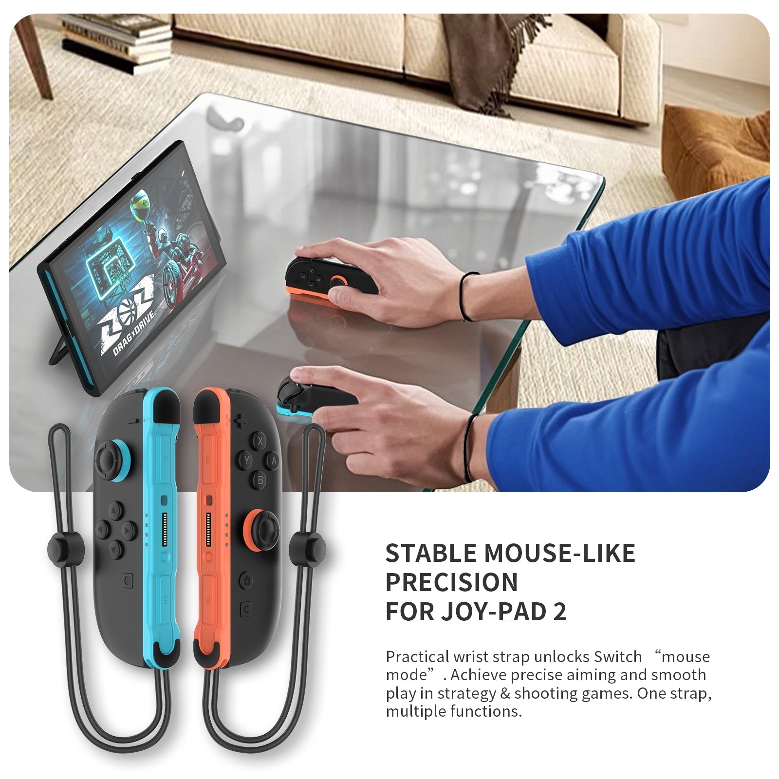 PlayCool Switch 2 – Joy-Con Strap Pair – Rood/Blauw PlayCool