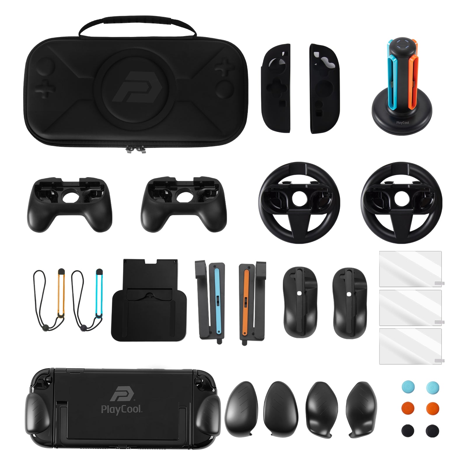 PlayCool Switch 2 – 23-in-1 Bescherm & Game Kit – Complete Accessoirebundel
