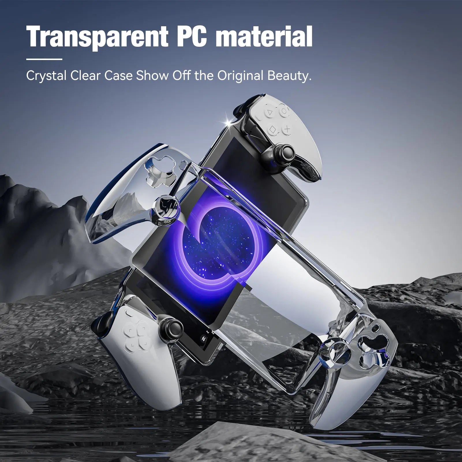 PlayCool PlayStation Portal – Clear Case met Thumb Grips & Anti-Blue Light Screenprotector PlayCool
