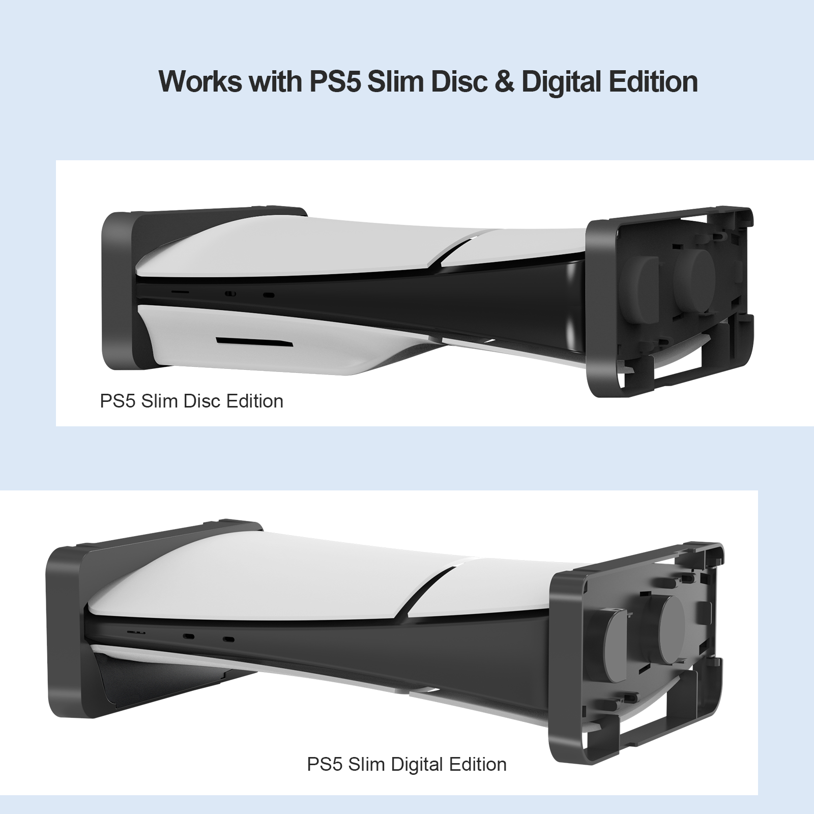 PlayCool 2-in-1 Horizontal & Vertical Stand for PS5 Slim - Black