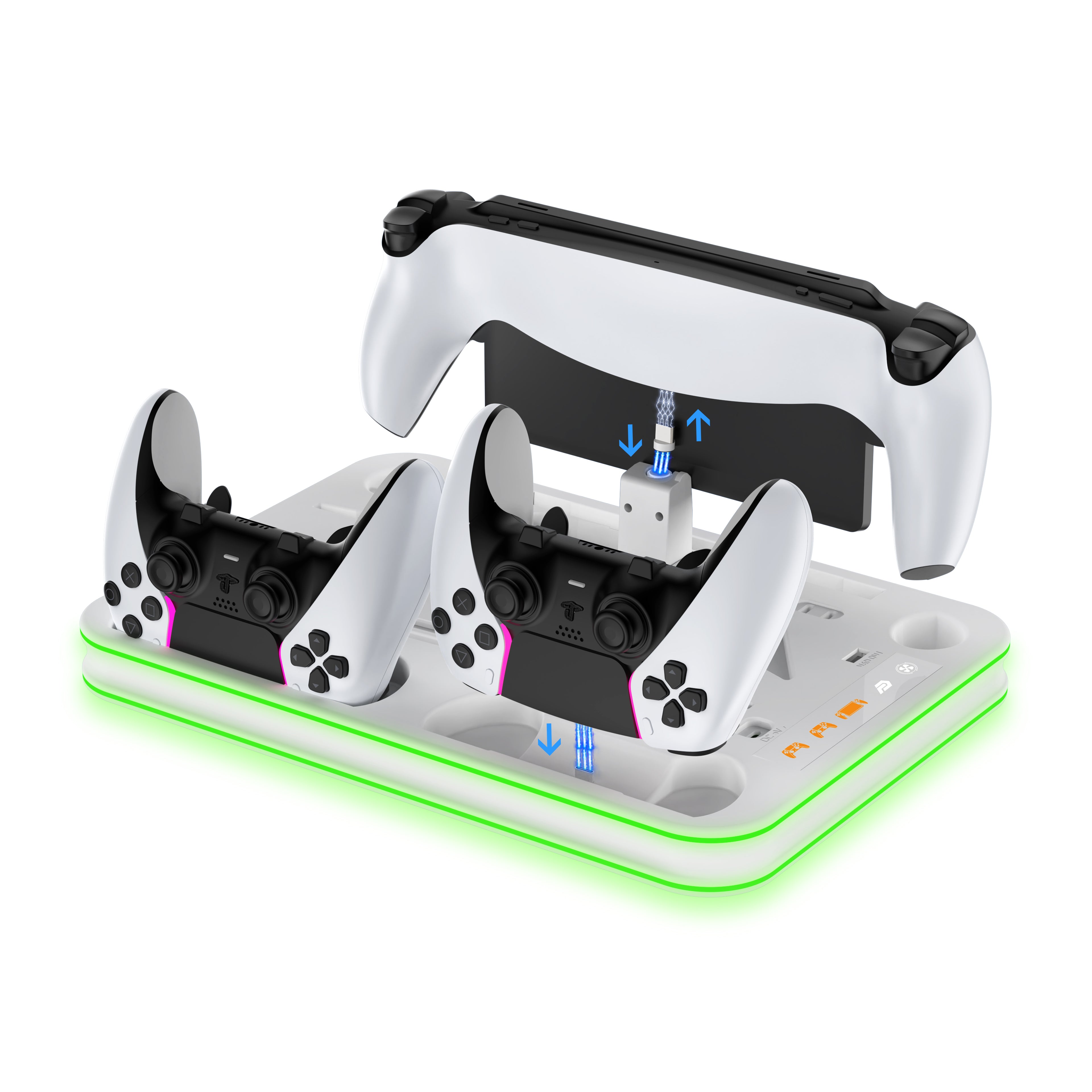PS5 Oplaadstation & Koelstandaard– DualSense (Edge) Controller Oplader Dock – PS5 / Slim / Pro & PlayStation Portal – All-in-One (kopie)