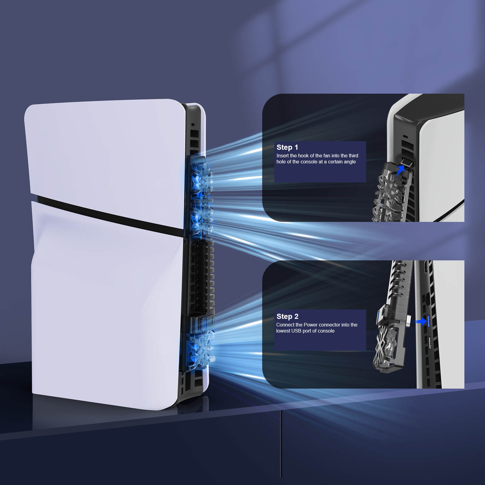 PlayCool PlayStation 5 Slim – RGB Koelventilator – Disc & Digital – Zwart