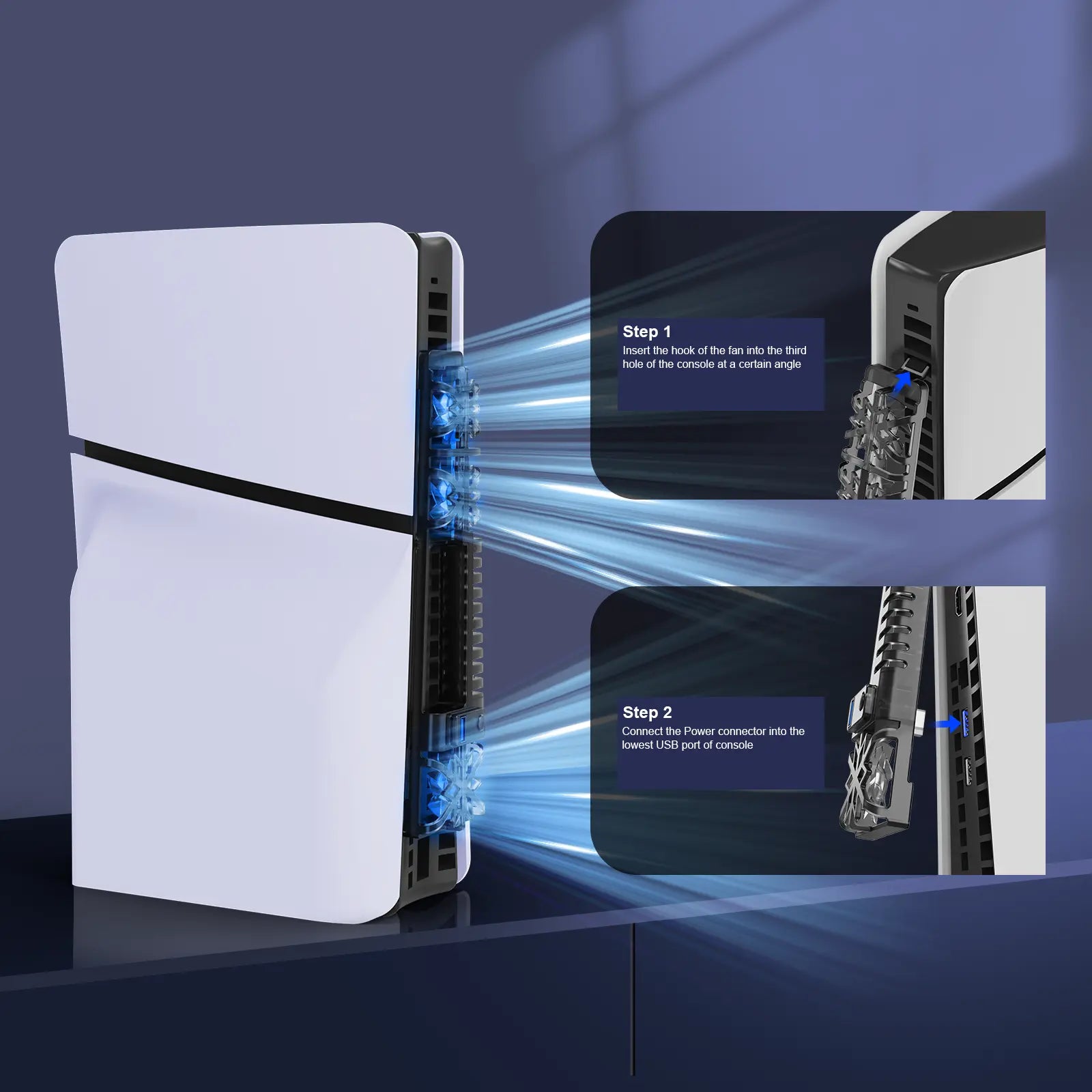 PlayCool PlayStation 5 Slim – RGB Koelventilator – Disc & Digital – Zwart PlayCool