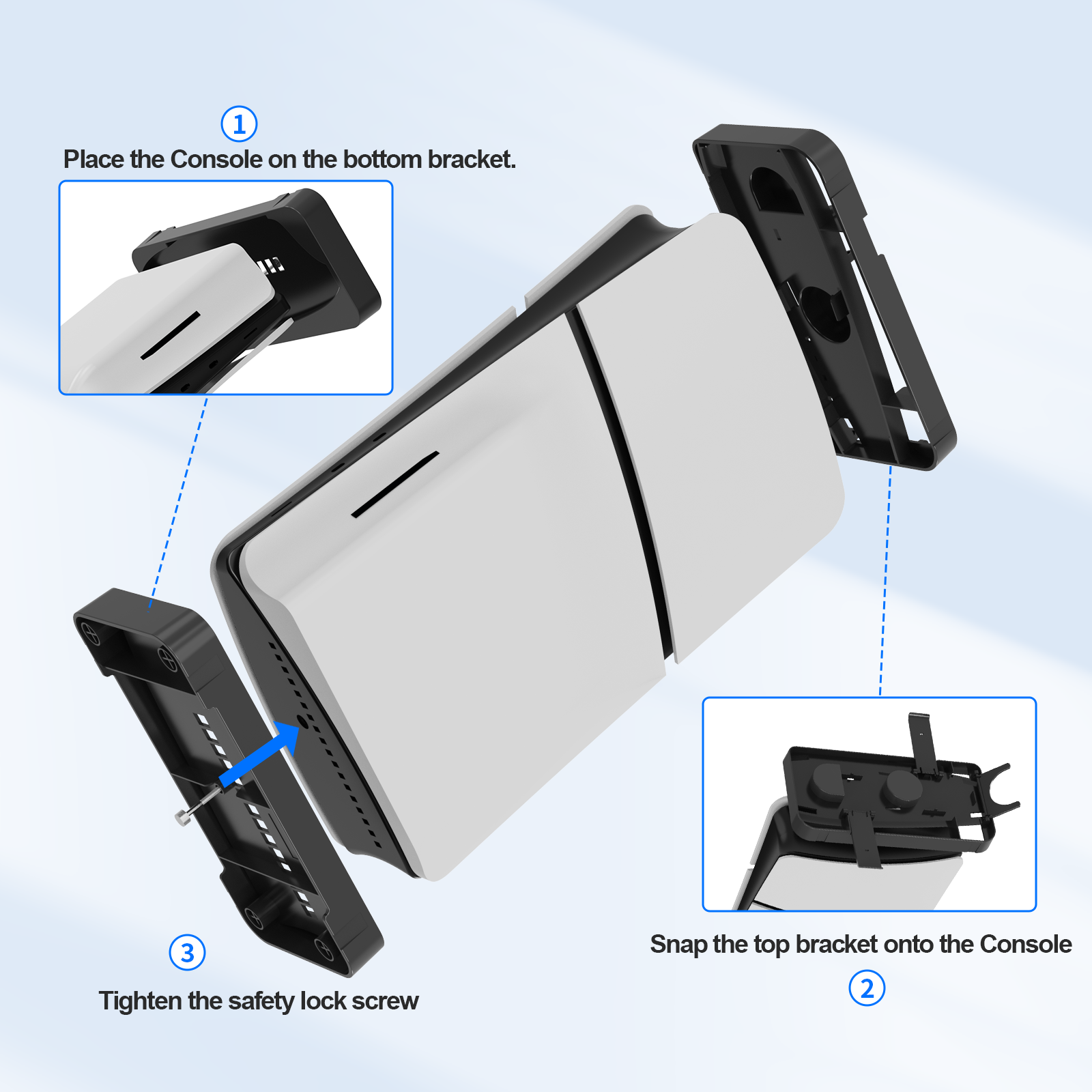 PlayCool 2-in-1 Horizontal & Vertical Stand for PS5 Slim - Black