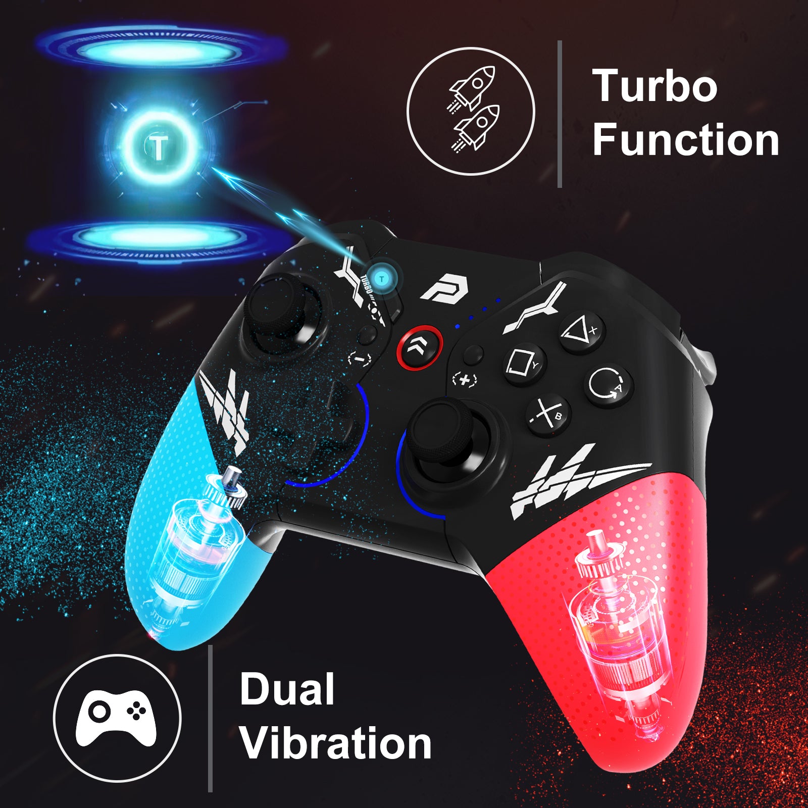 PlayCool Pro controller for Nintendo Switch/Lite/OLED - RGB, NFC, Turbo