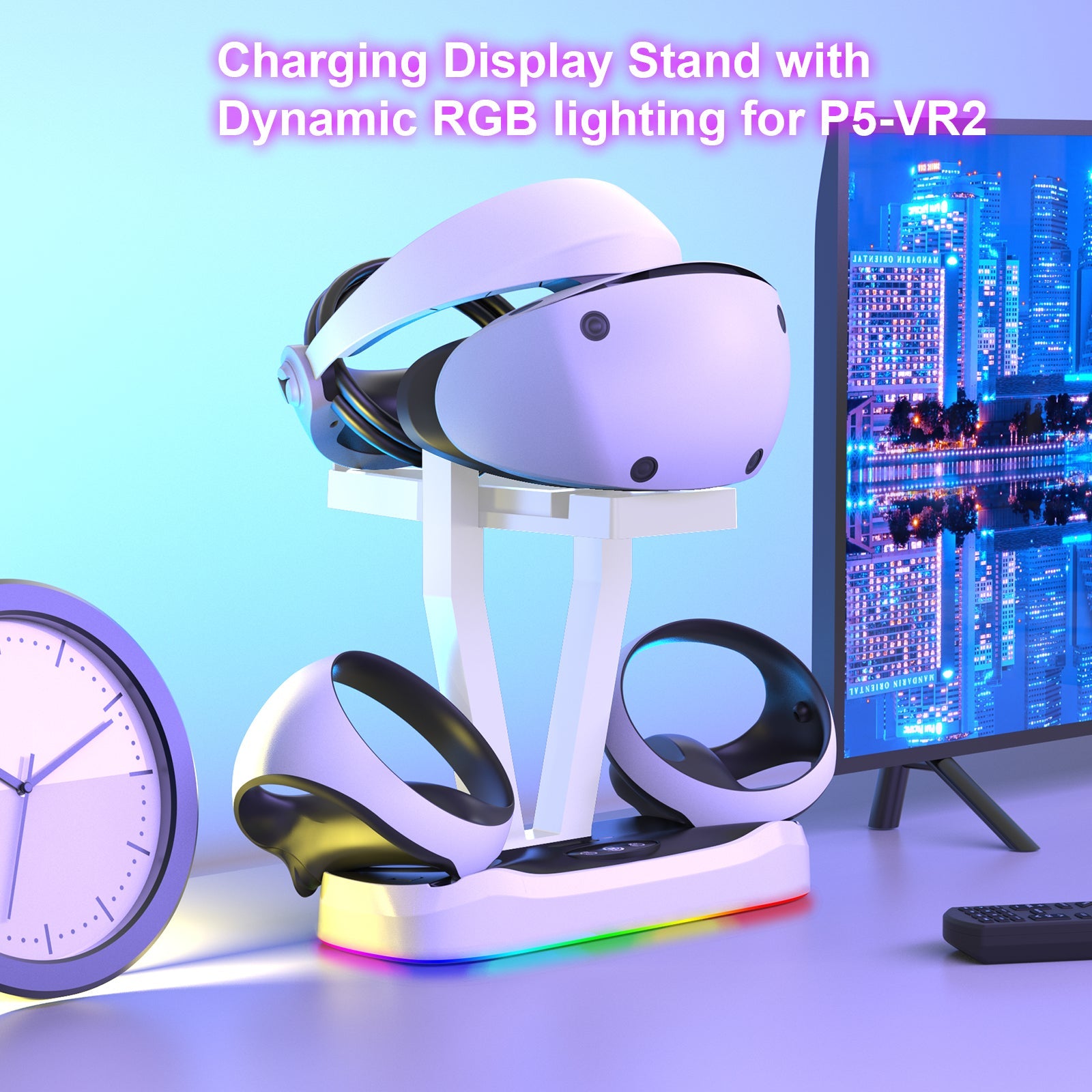 PlayCool PS VR2 – Oplaadstation voor Headset & Controllers – LED-indicatoren – Wit PlayCool