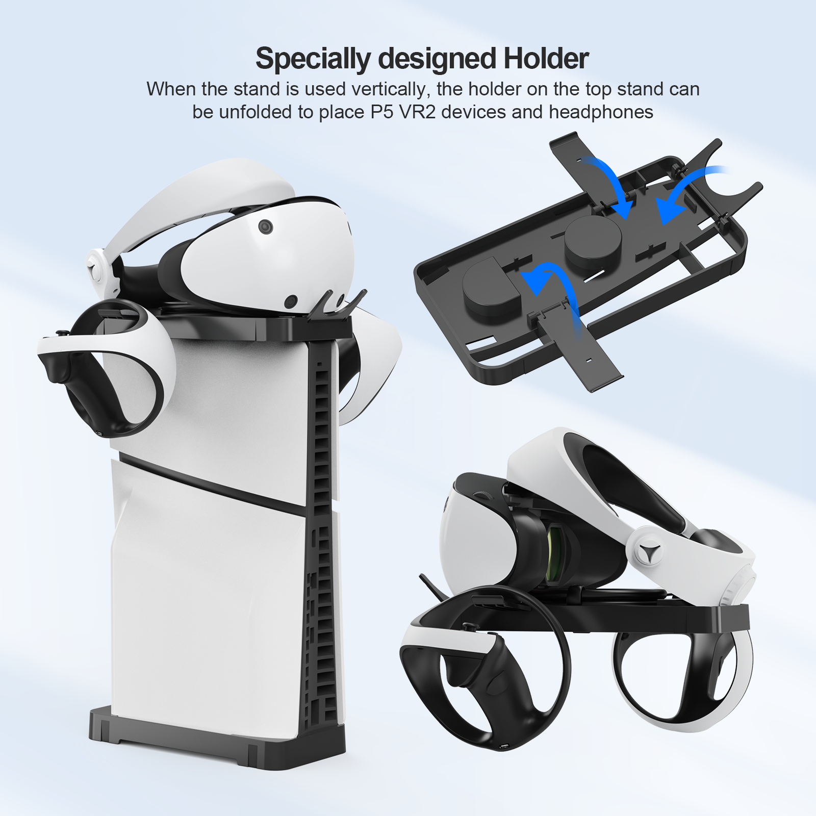 PlayCool 2-in-1 Horizontal & Vertical Stand for PS5 Slim - Black