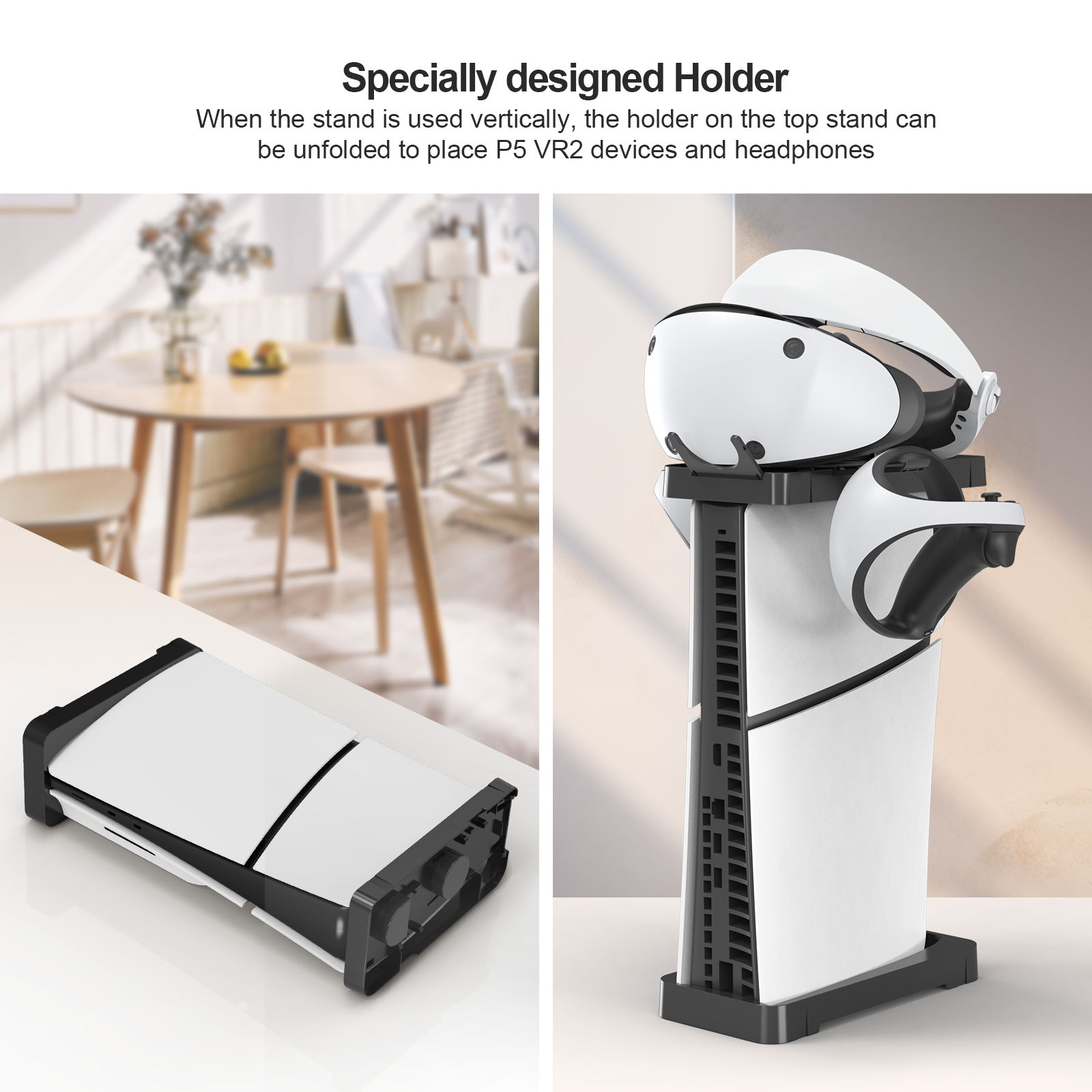PlayCool 2-in-1 Horizontal & Vertical Stand for PS5 Slim - Black