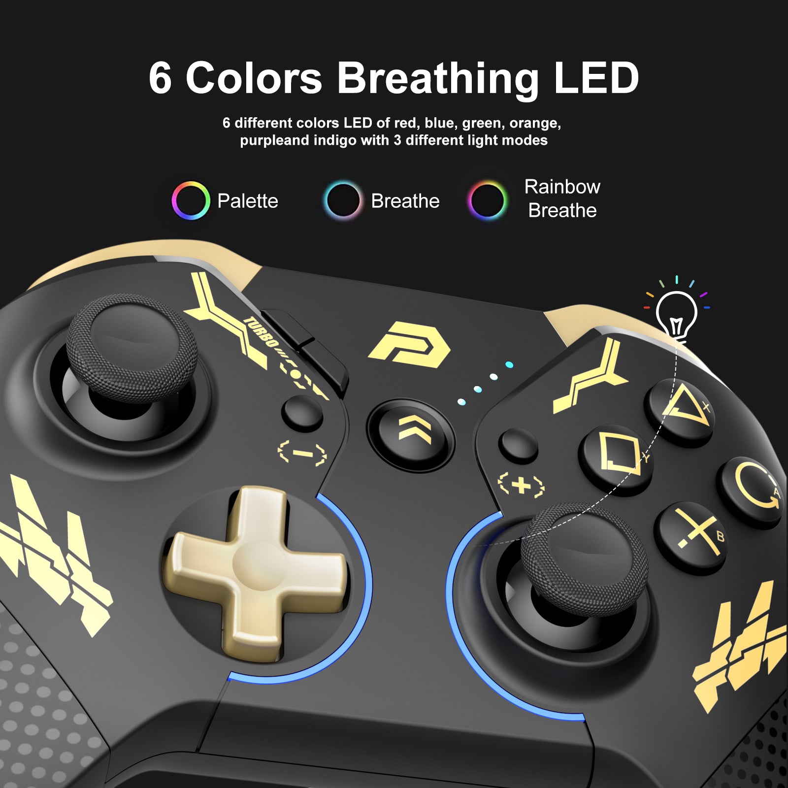 PlayCool Pro controller for Nintendo Switch/Lite/OLED - RGB, NFC, Turbo