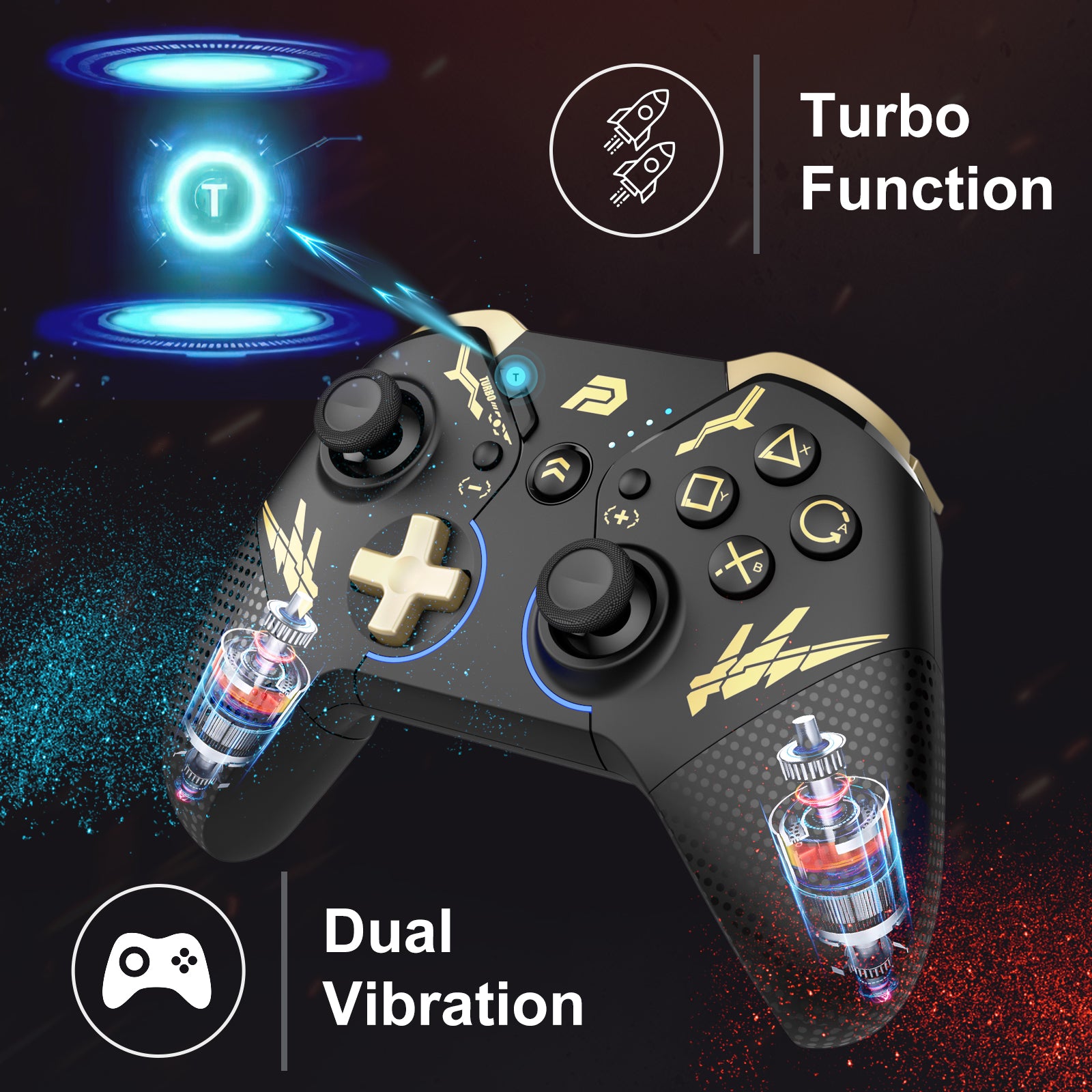 PlayCool Pro controller for Nintendo Switch/Lite/OLED - RGB, NFC, Turbo