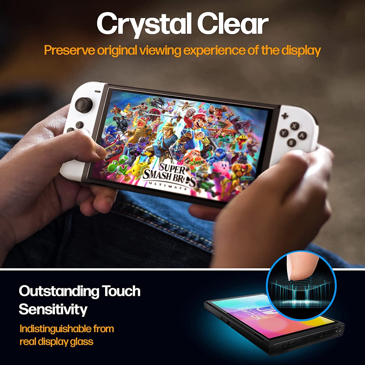 PlayCool Switch OLED-hoesje met screenprotector - Zwart