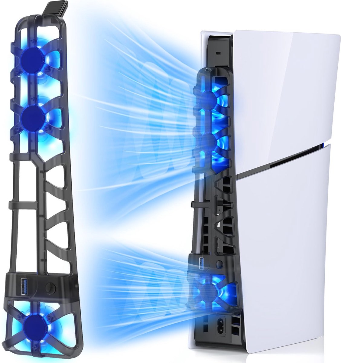 PlayCool PlayStation 5 Slim – RGB Koelventilator – LED Koelsysteem – Zwart