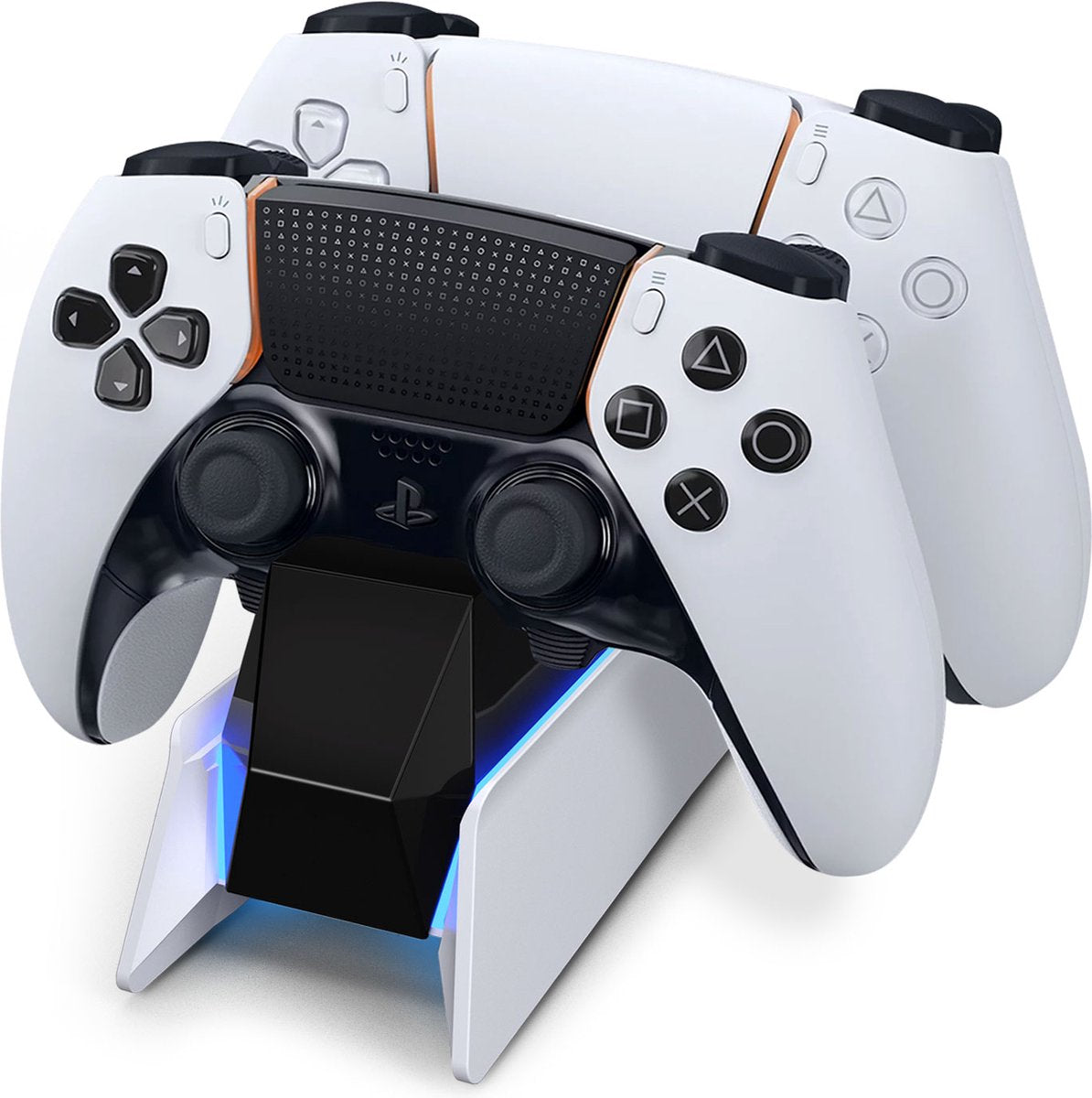 PlayCool dubbel oplaadstation voor PS5 dubbelesense & Edge met LED