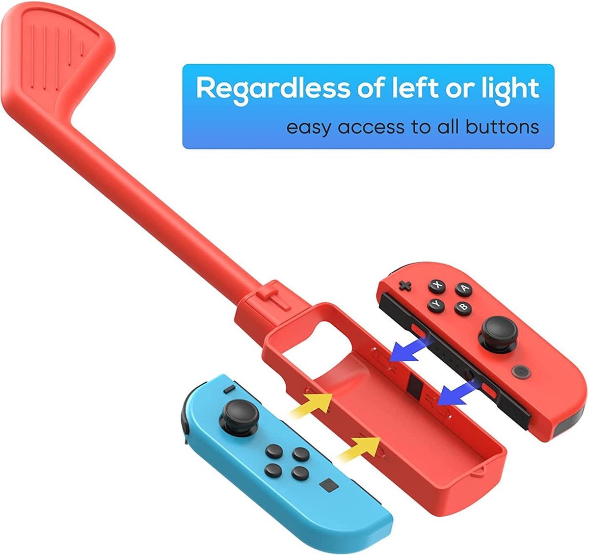 PlayCool Golf Grips for Mario Golf on Switch - 2-Pack Red &amp; Blue