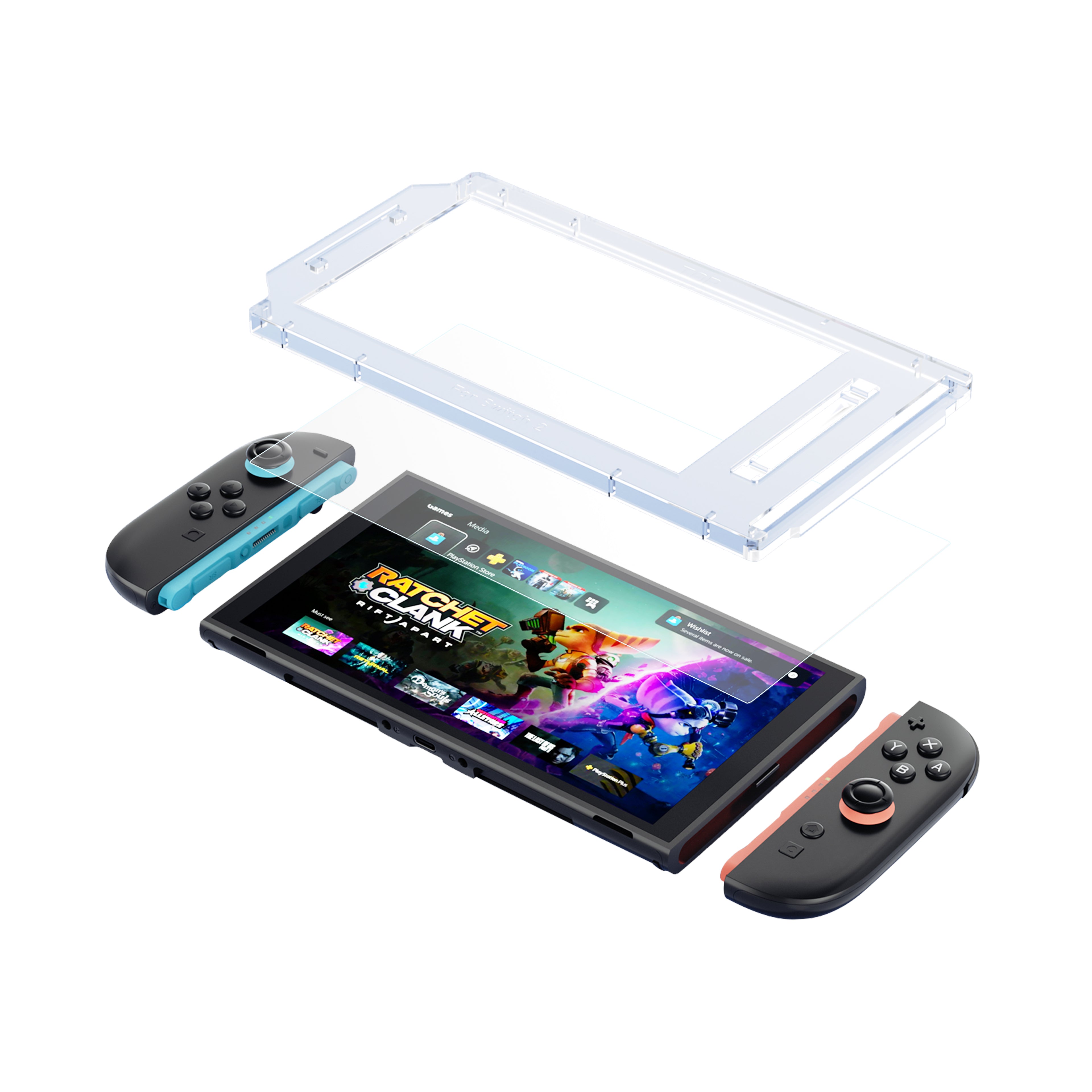 Nintendo Switch 2 screenprotector – 2 stuks 9H tempered glass met installatietray