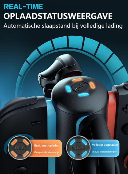 Nintendo Switch 2 Joy-Con oplader – charging dock voor 4 controllers met RGB verlichting