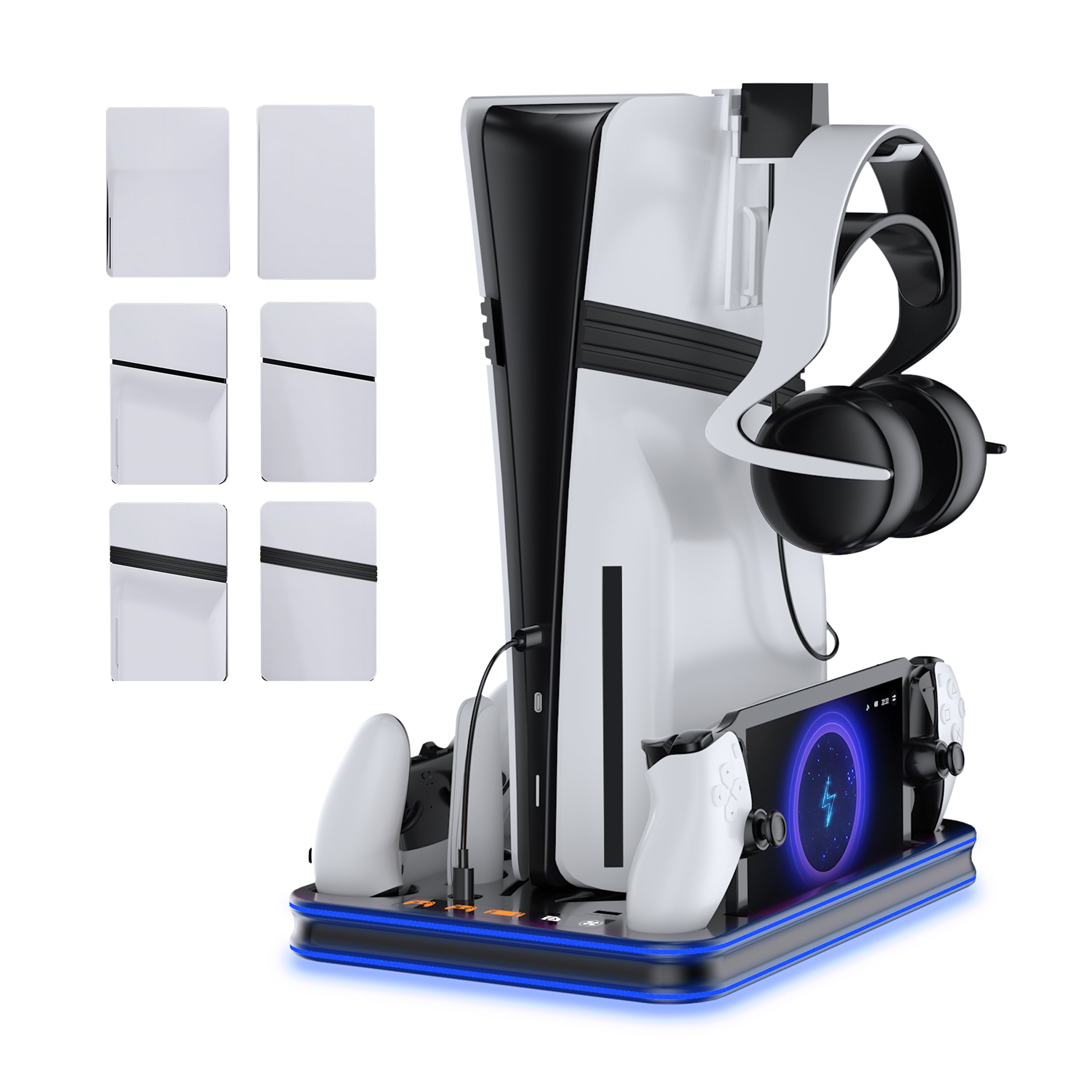 PS5 Oplaadstation & Koelstandaard– DualSense (Edge) Controller Oplader Dock – PS5 / Slim / Pro & PlayStation Portal – All-in-One