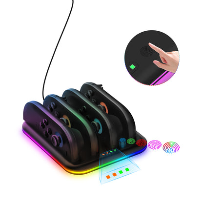 Nintendo Switch 2 Joy-Con oplader – charging dock voor 4 controllers met RGB verlichting