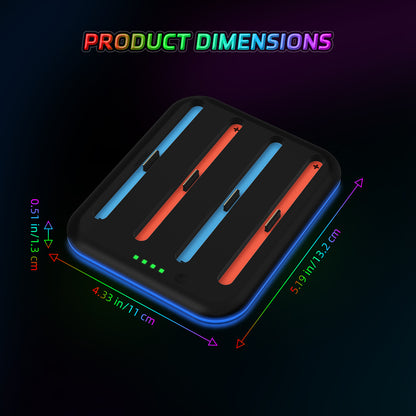 PlayCool Switch 2 – Quad Charger voor 4 Joy-Con Controllers – RGB – Zwart