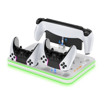 PS5 Oplaadstation & Koelstandaard– DualSense (Edge) Controller Oplader Dock – PS5 / Slim / Pro & PlayStation Portal – All-in-One (kopie)