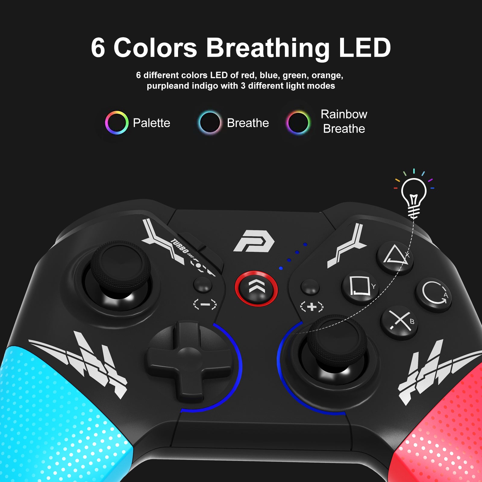PlayCool Pro controller for Nintendo Switch/Lite/OLED - RGB, NFC, Turbo
