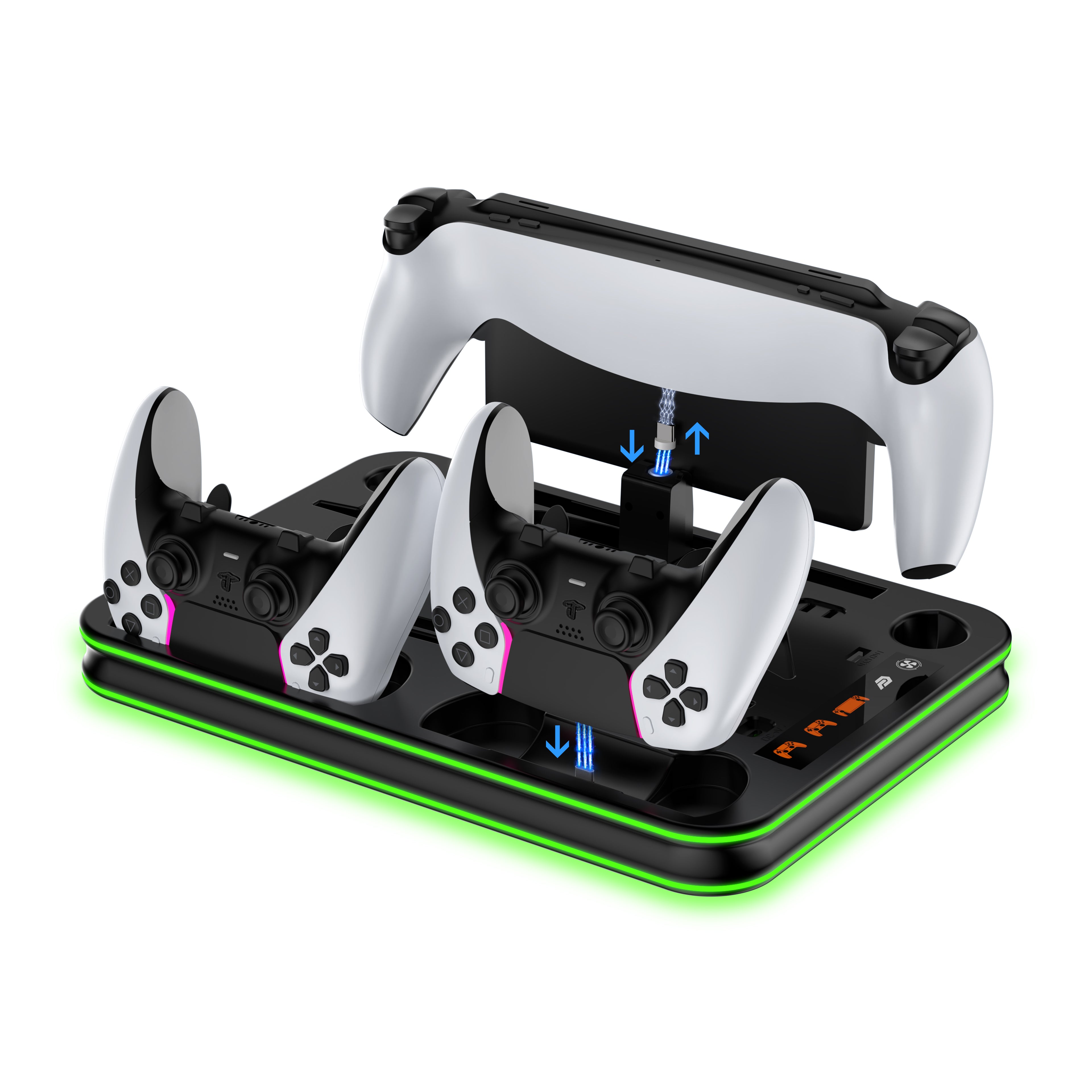 PS5 Oplaadstation & Koelstandaard– DualSense (Edge) Controller Oplader Dock – PS5 / Slim / Pro & PlayStation Portal – All-in-One