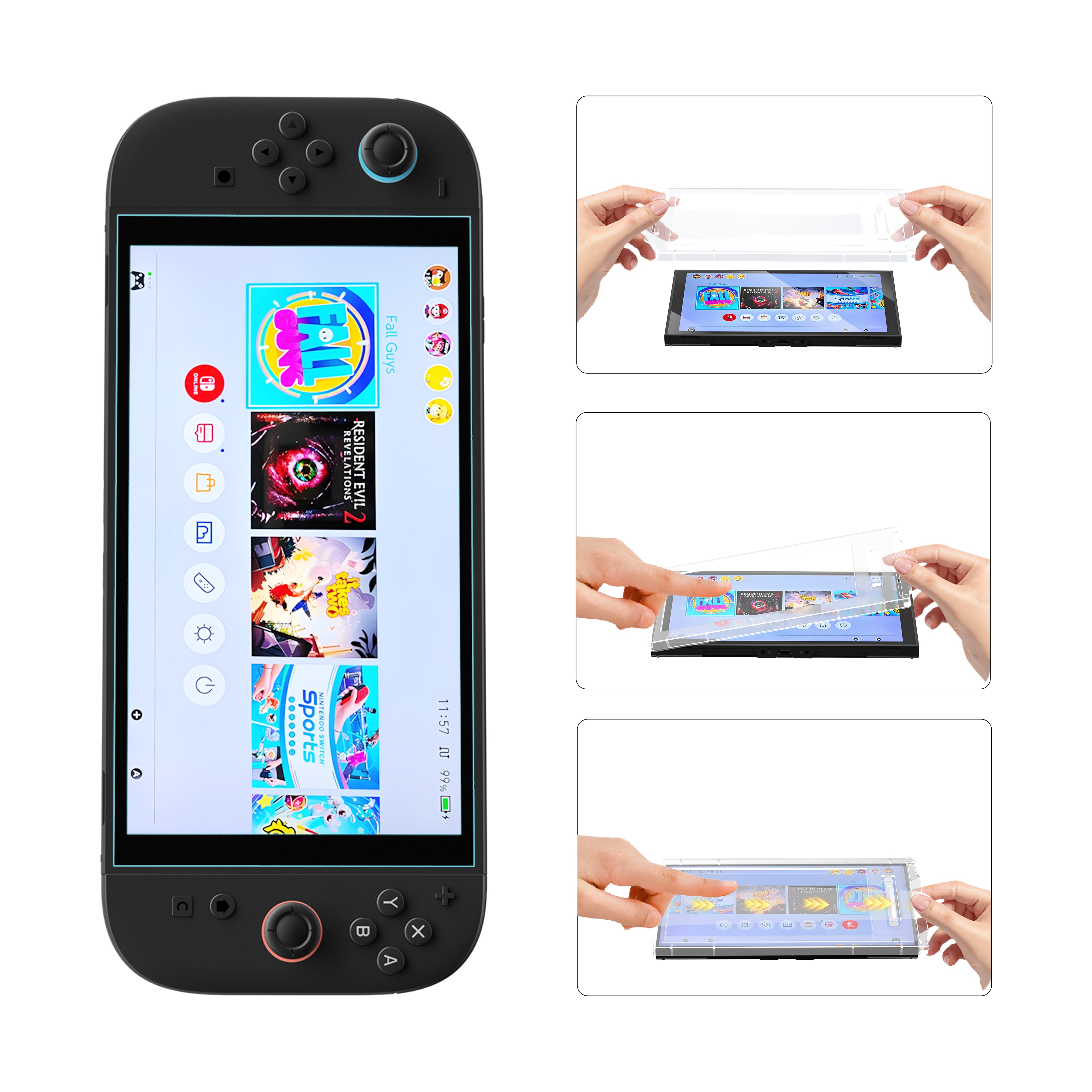 Nintendo Switch 2 screenprotector – 2 stuks 9H tempered glass met installatietray