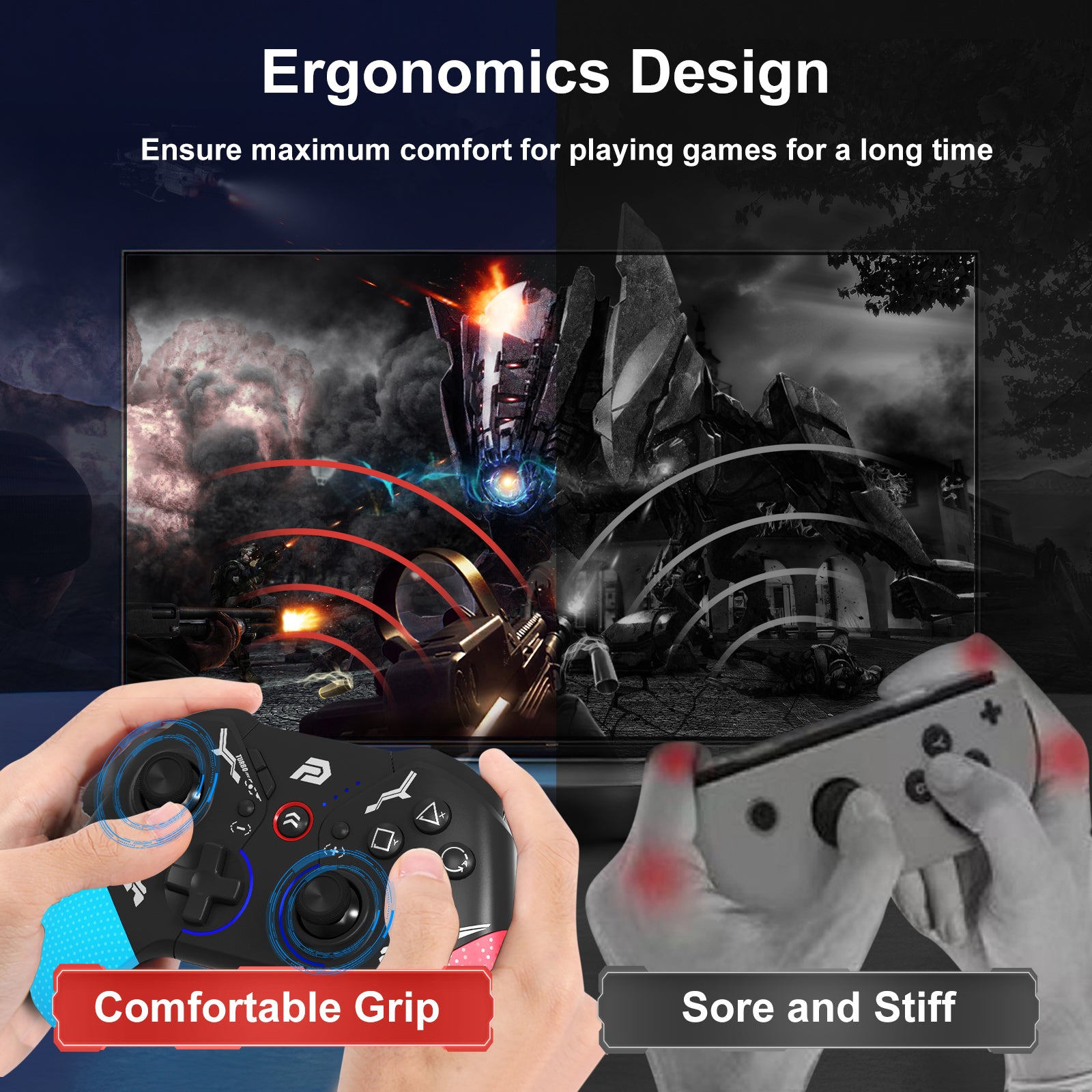 PlayCool Pro controller for Nintendo Switch/Lite/OLED - RGB, NFC, Turbo