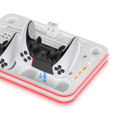 PS5 Oplaadstation & Koelstandaard– DualSense (Edge) Controller Oplader Dock – PS5 / Slim / Pro & PlayStation Portal – All-in-One (kopie)