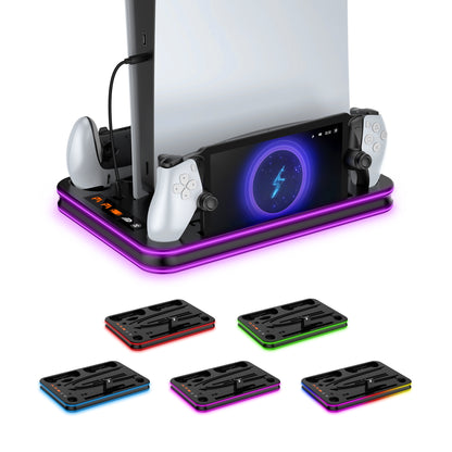 PS5 Oplaadstation & Koelstandaard– DualSense (Edge) Controller Oplader Dock – PS5 / Slim / Pro & PlayStation Portal – All-in-One