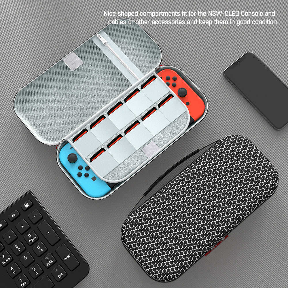 PlayCool Switch OLED Case with Screen Protector - Black