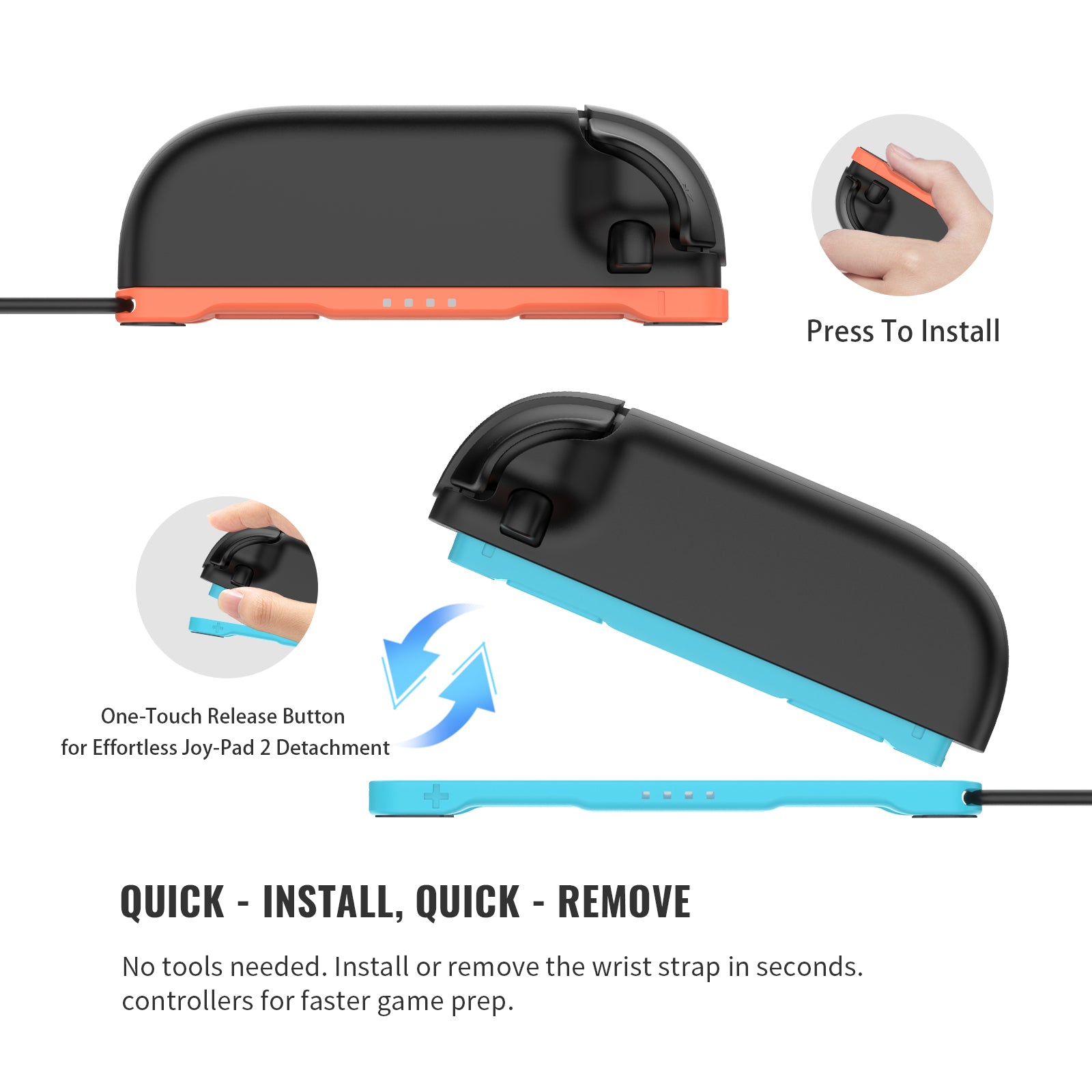 PlayCool Switch 2 – Joy-Con Strap Pair – Rood/Blauw