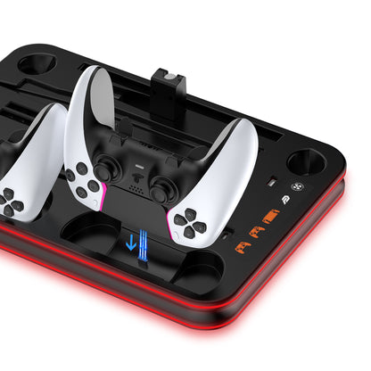 PS5 Oplaadstation & Koelstandaard– DualSense (Edge) Controller Oplader Dock – PS5 / Slim / Pro & PlayStation Portal – All-in-One