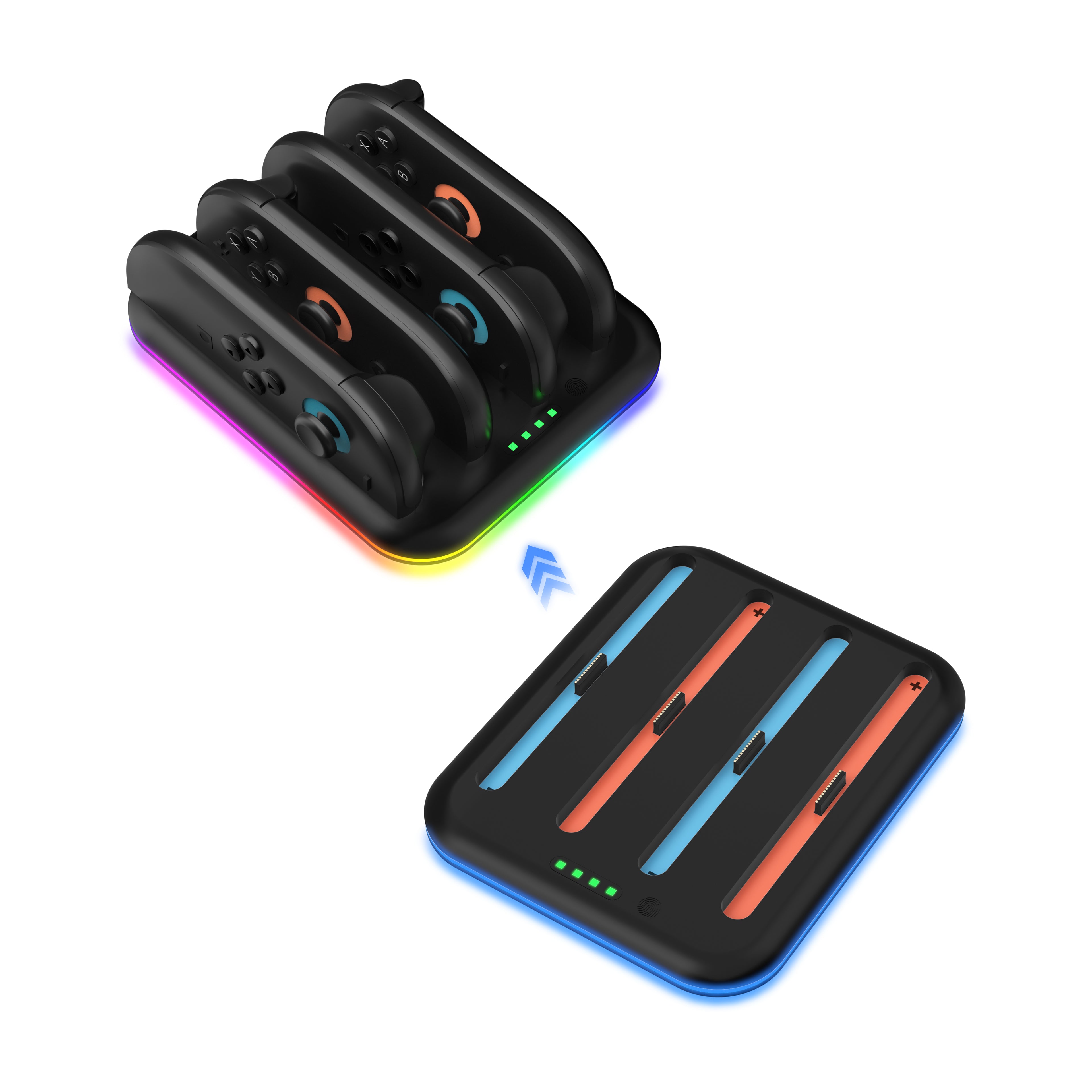 Nintendo Switch 2 Joy-Con oplader – charging dock voor 4 controllers met RGB verlichting