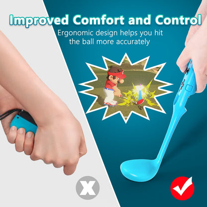 PlayCool Nintendo Switch – Joy-Con Golfclubs (2-Pack) – Rood/Blauw