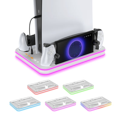 PS5 Oplaadstation & Koelstandaard– DualSense (Edge) Controller Oplader Dock – PS5 / Slim / Pro & PlayStation Portal – All-in-One (kopie)