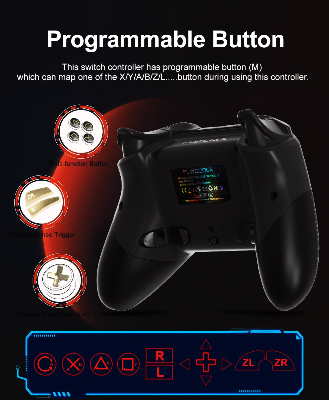 PlayCool Wireless Controller for Nintendo Switch