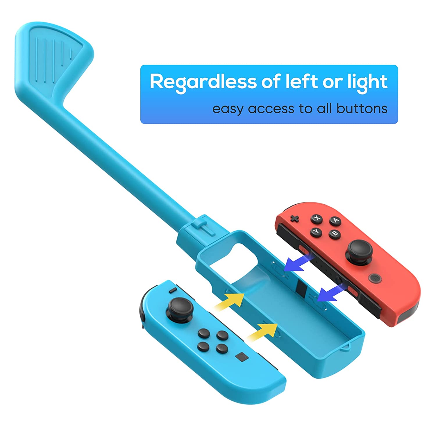 PlayCool Golf Grips for Mario Golf on Switch - 2-Pack Red &amp; Blue