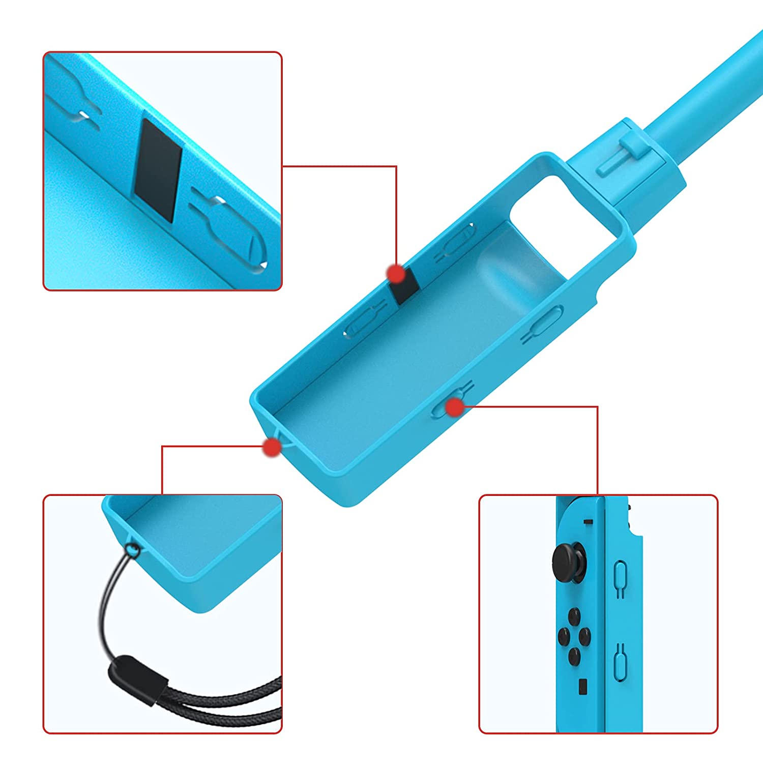 PlayCool Golf Grips for Mario Golf on Switch - 2-Pack Red &amp; Blue