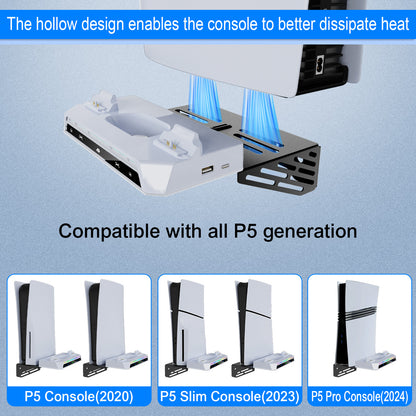 PlayCool PlayStation 5 – 2-in-1 Muurbeugel met Oplaadstation – Voor PS5 / PS5 Slim & DualSense (Edge)