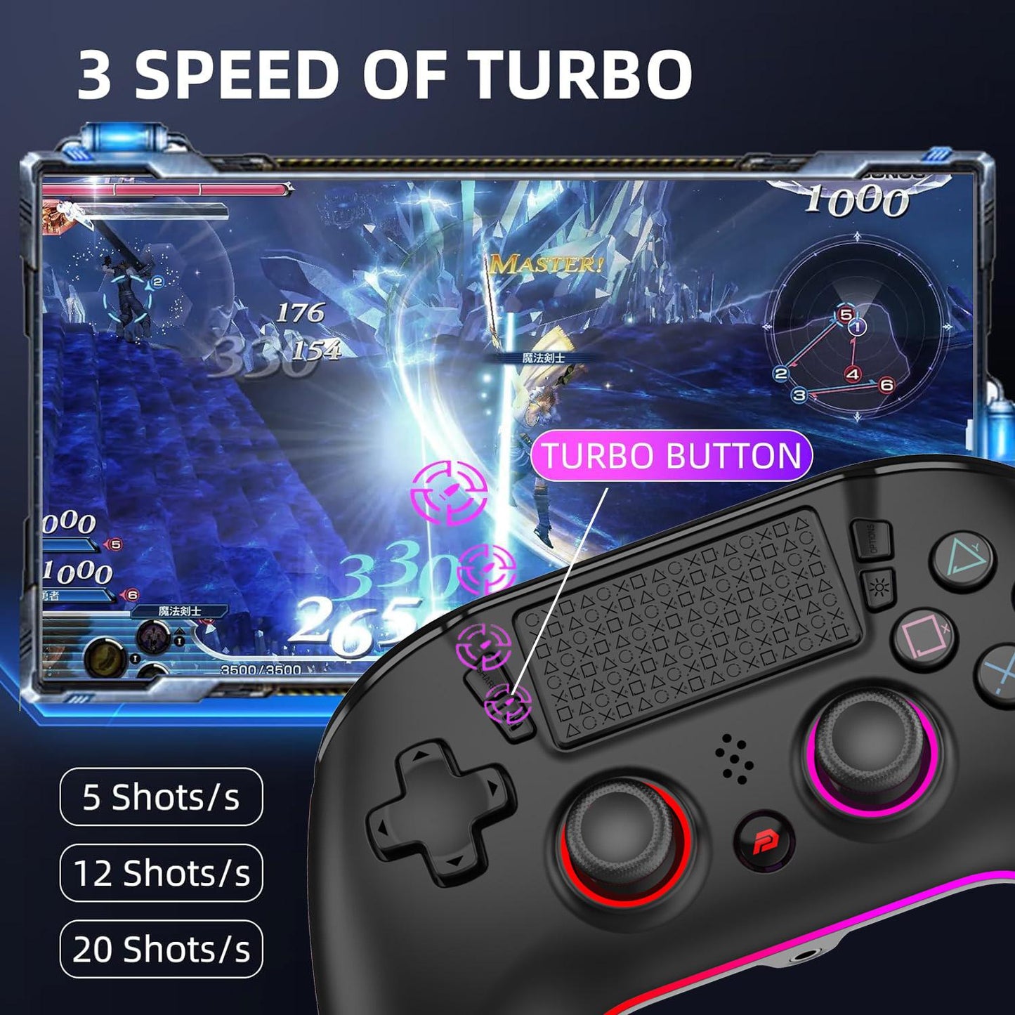 PlayCool DualShock 4 Controller V2 - PS4 - Zwart