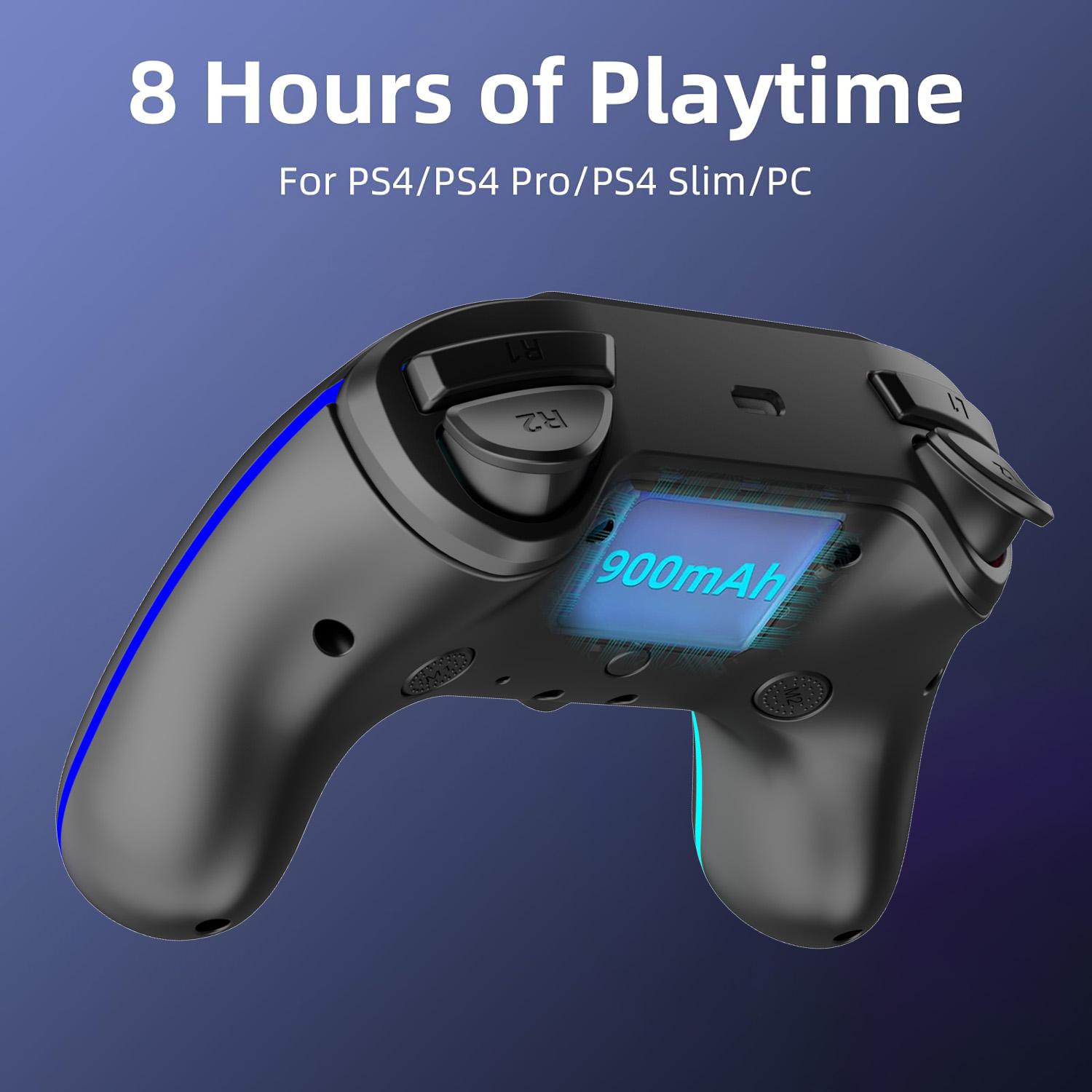 PlayCool Wireless PS4 Controller - Customizable, Hall Effect, RGB, Dual Shock - Black