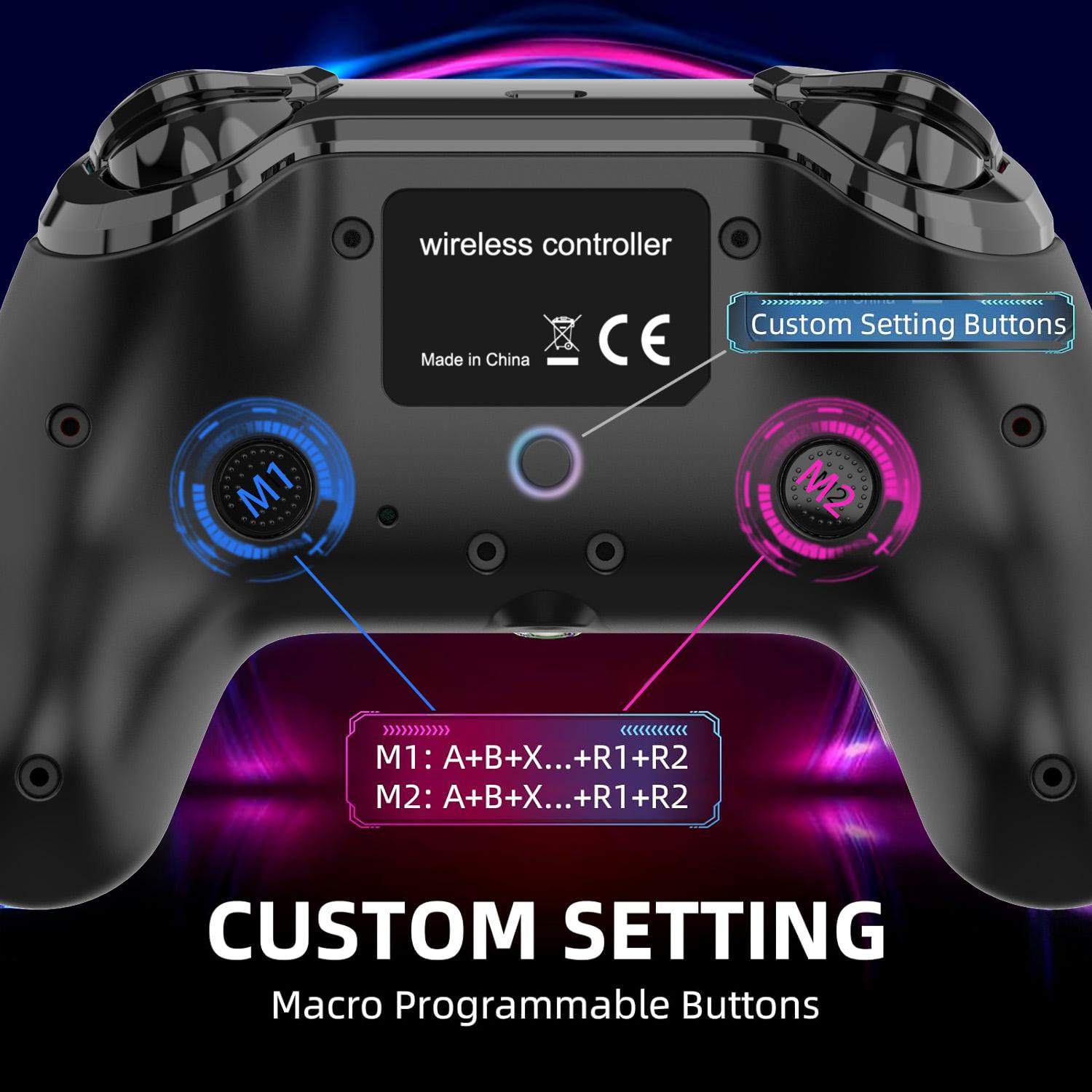 PlayCool Wireless PS4 Controller - Customizable, Hall Effect, RGB, Dual Shock - Black
